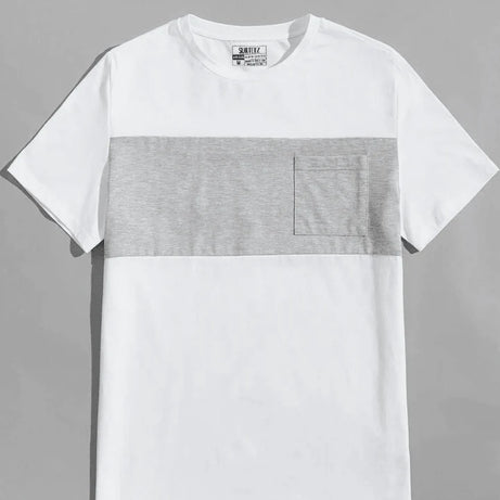 Grey White Colorblock T-Shirt