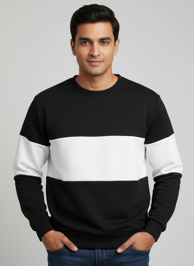Zebra Black and White Block Sweatshirt