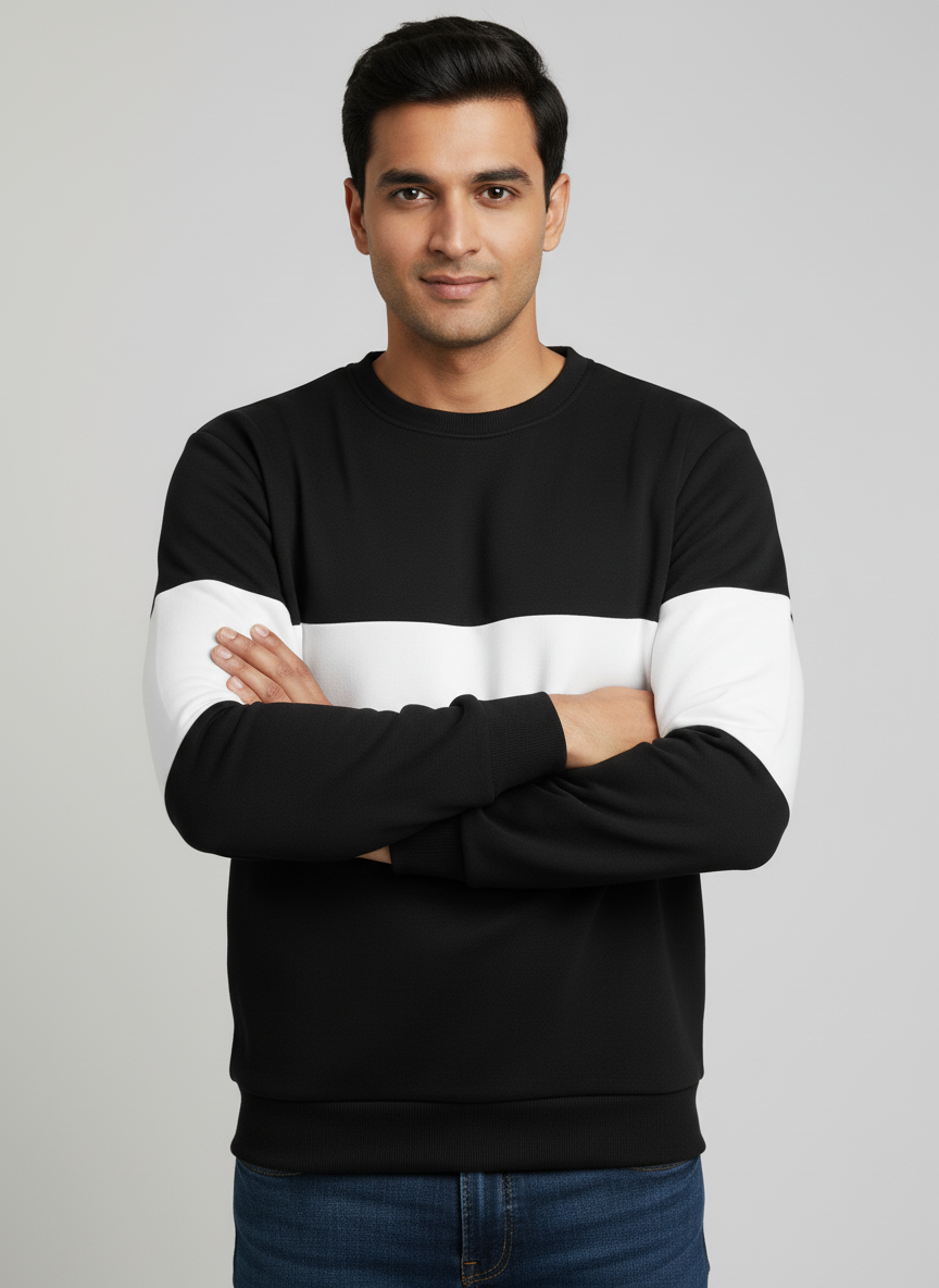 Zebra Black and White Block Sweatshirt