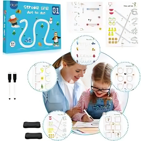 Stroke Line Dot To Dot Toddler Erasable Paper Training Book Pen Control For Kids