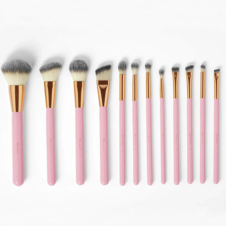 Luxury & Stylish Cosmetics Studded Elegance 12 Pc Brush Set – Premium Makeup Brushes with Holder – Random Colours