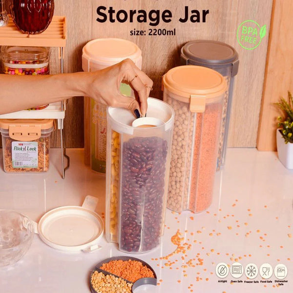 New 3 In 1 Marshal Storage Jar 2200ML For Food Storage Organizer Use in Home and Outdoor