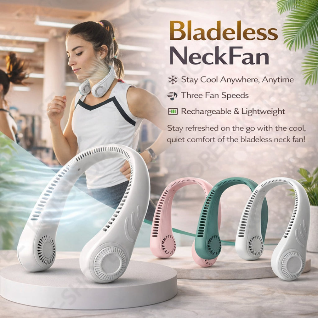 Rechargeable Leafless Hanging Neck Fan