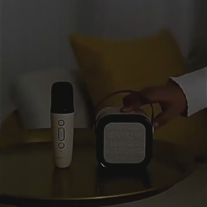 Portable Mini K12 Karaoke Bluetooth Speaker with RGB Colorful Lights and Mic For Home and Outdoor Use