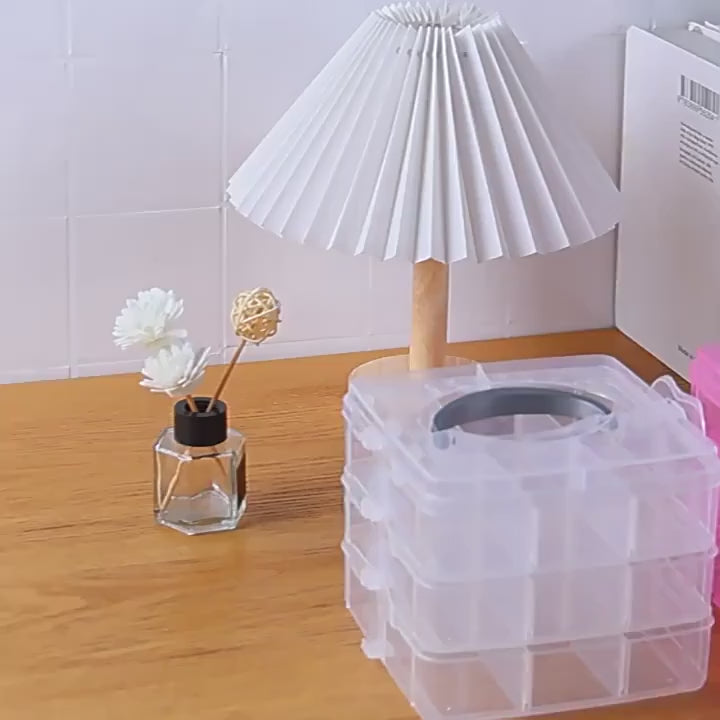 Adjustable Stackable Rectangular Plastic Storage Box Organizer with Dividers and Removable Compartments for Beading Jewelry Making Craft Art Hair Accessories and Supplies in Casual Style