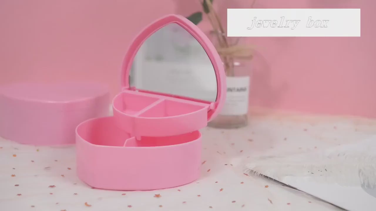 Heart Shape Double Layer Jewelry Organizer Storage Box For Women
