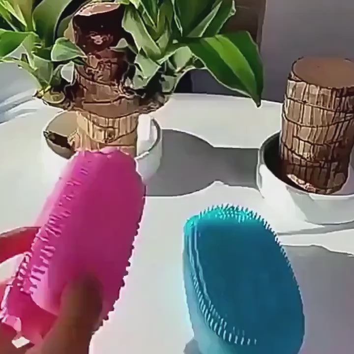 Silicone Body Scrubber Shower Exfoliating Sponge Bubble Bath Brush Massager Skin Cleaner with Box For Home and Outdoor Use