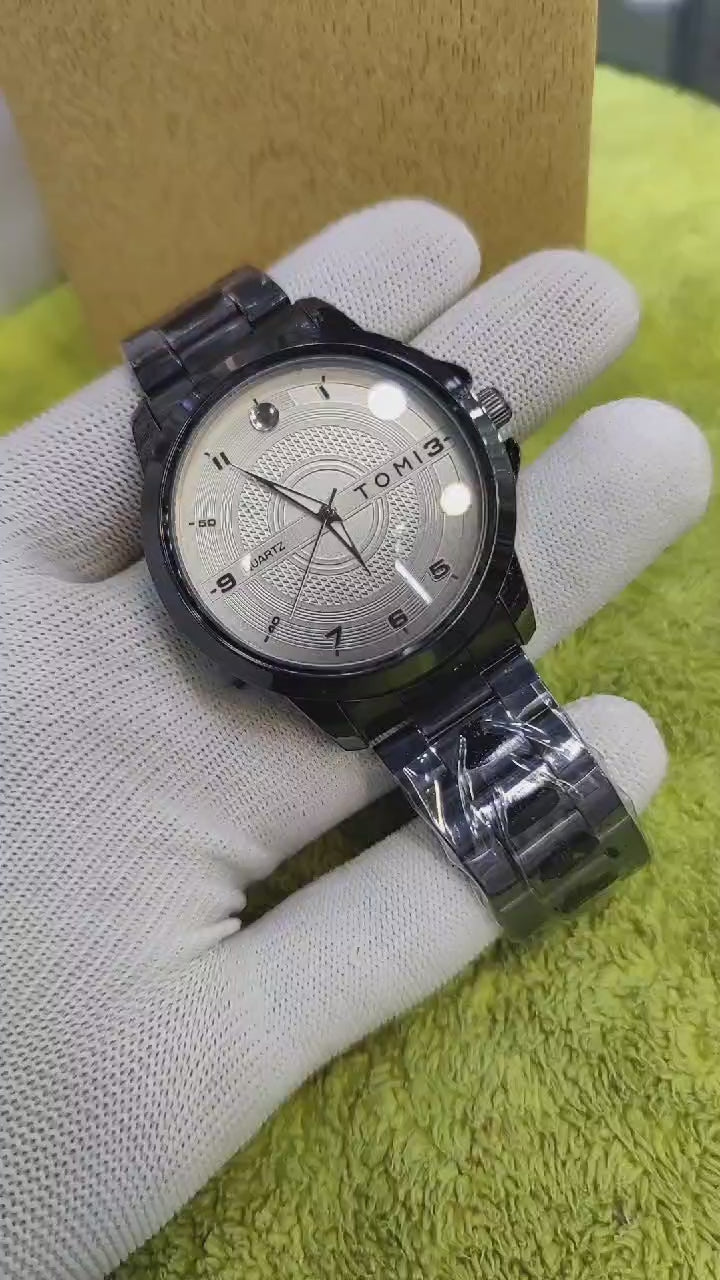 Tomi Quartz Stainless Steal New Look Clock Dial Analog Wristwatch For Men