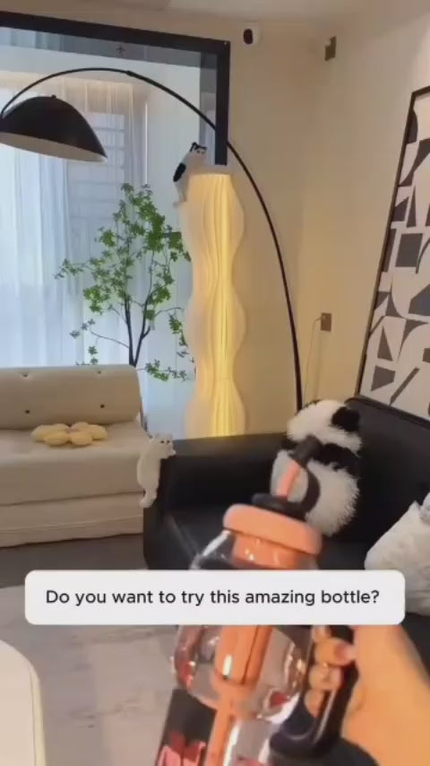 Ice Cream Water Bottle with Straw & Handle – Aesthetic Double-Layer Tumbler | Leakproof & BPA-Free