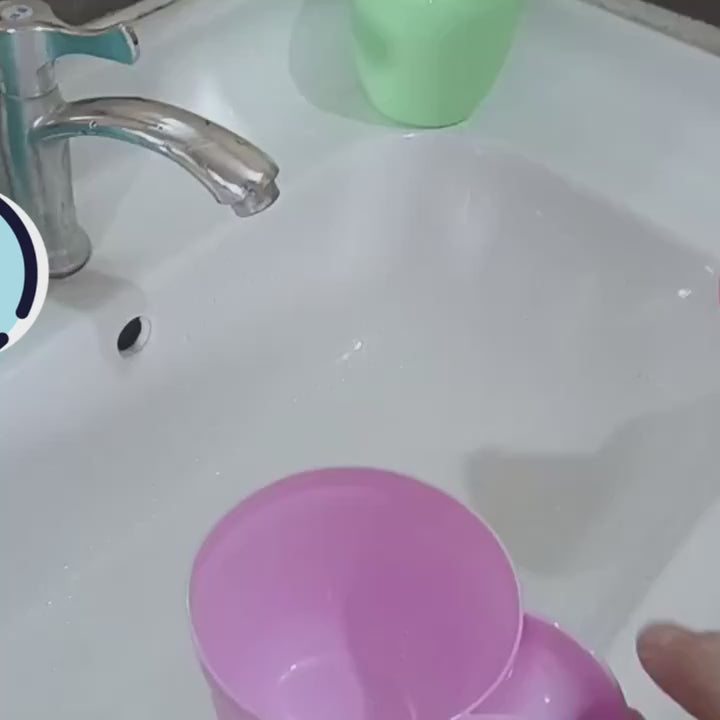 Cartoon Shaped Baby Bath Mug Shower and Holder