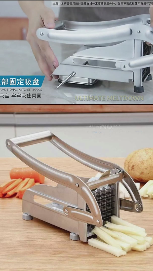 Stainless Steel French Fry Cutter Potato Slicer and Chipper Chip Cutter for Potatoes Carrots Cucumbers
