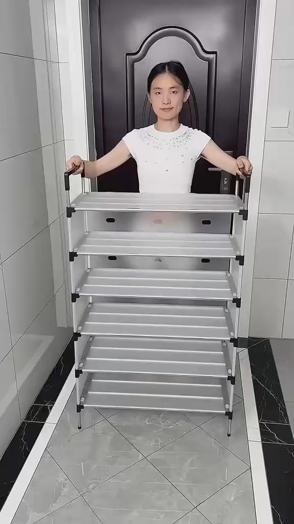 Aluminium Shoe Rack with Dust Proof Cover