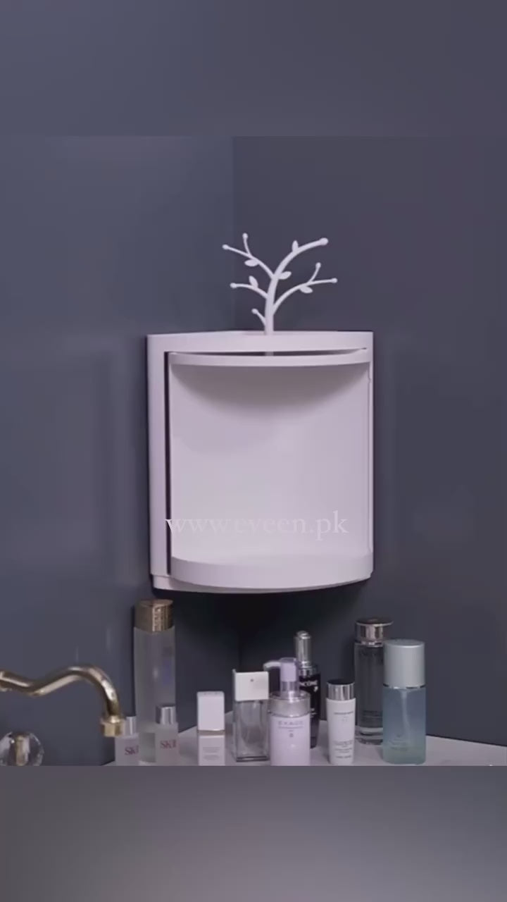 360 Degree Plastic Single and Double Layer Rotatable Corner Cabinet For Home Use