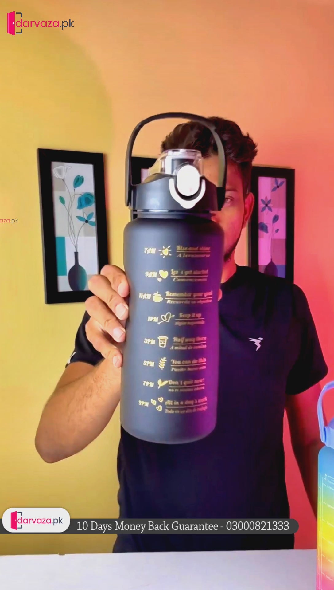 Set of 3 Pcs Unbreakable Leakproof BPA free Water Bottle with Straw and Non-toxic Sipper Bottle for Office, Sports, Gym and School