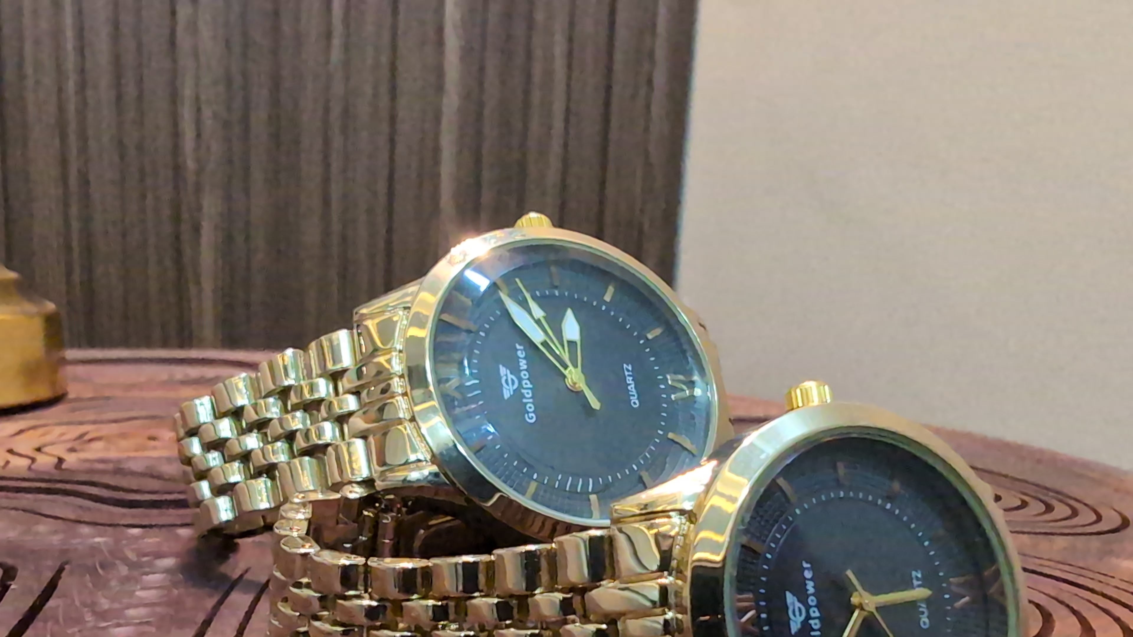 LuxeBond Gold-Black – Couple Watches Set