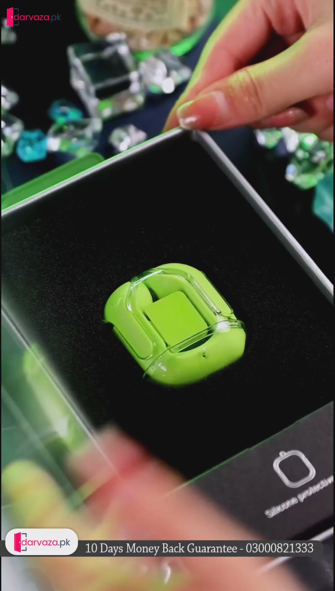 Azaadi Sale Offer Premium Quality Air 31 Transparent Crystal Bluetooth Wireless Earbuds Head Set for Clear Loud & Distortion Free Sound