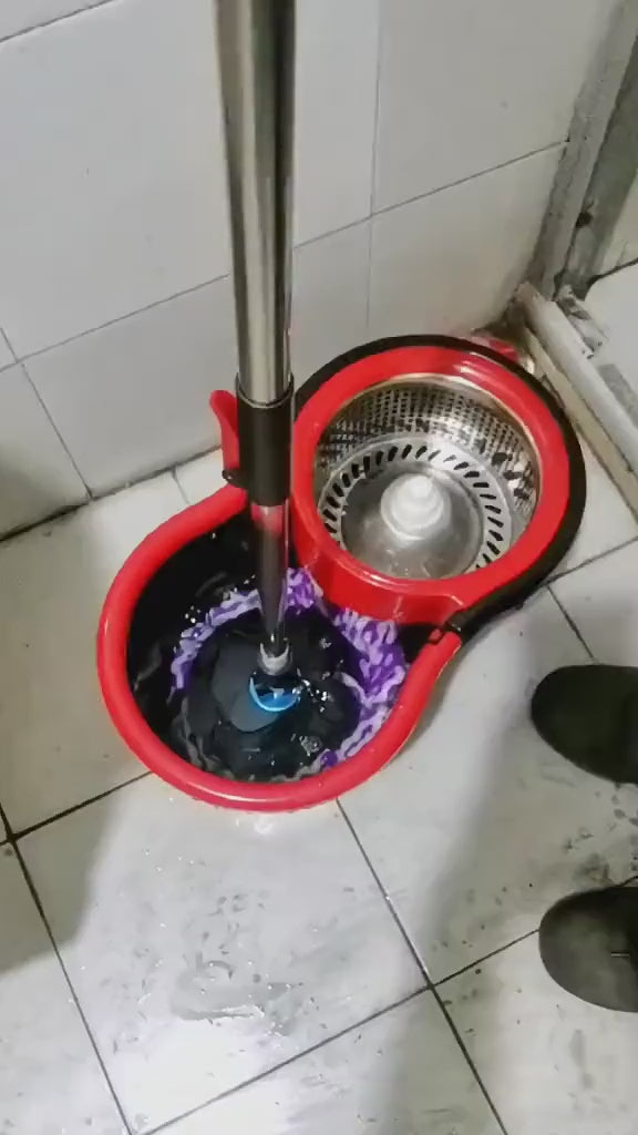 Steel Bucket Spin – 360° Degree Rotation Push/Pull Micro Fiber Clean Mop