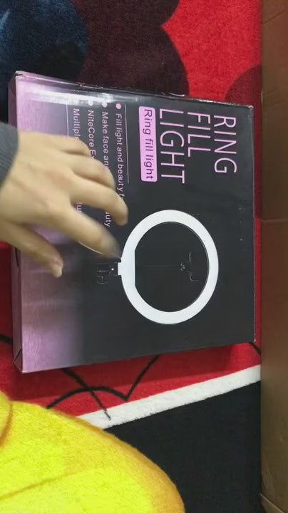 LED Selfie Ring Light with Optional Tripod for Photography Tiktok Live Stream Makeup and Compatible with iPhone & Android