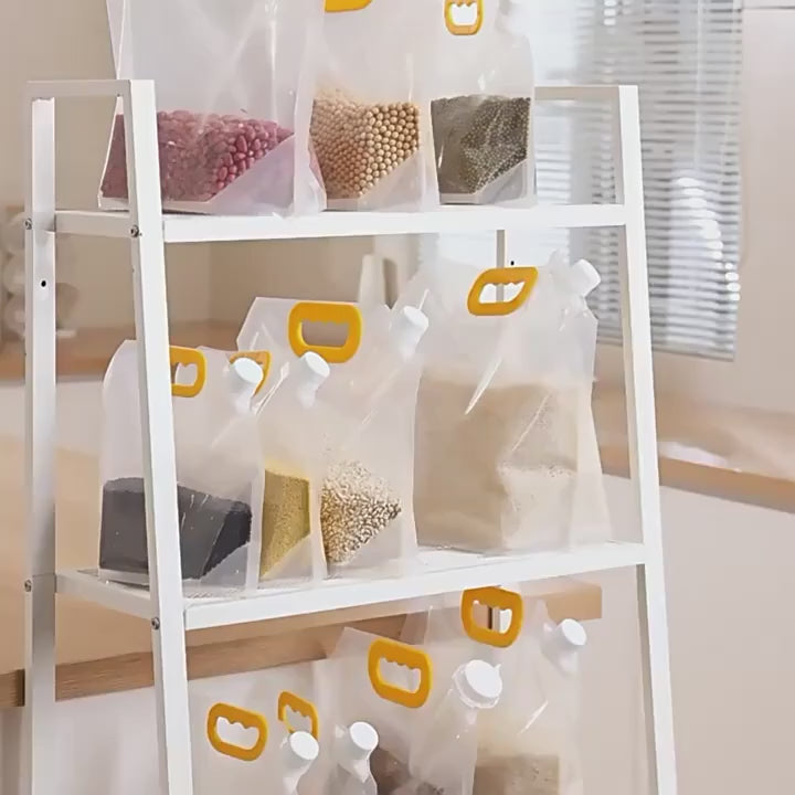 (Pack of 3) 3 Liters Reusable Moisture Proof Sealed Rice Packaging Kitchen Insect Proof Grain Storage Food Grade Bags