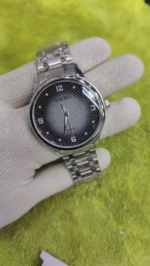 Tomi Quartz Clock Dial Analog Chain Wristwatch For Men