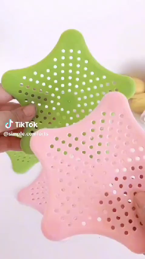 (Pack of 3) Basin Silicone Starfish Rubber and Sink Hair Catcher
