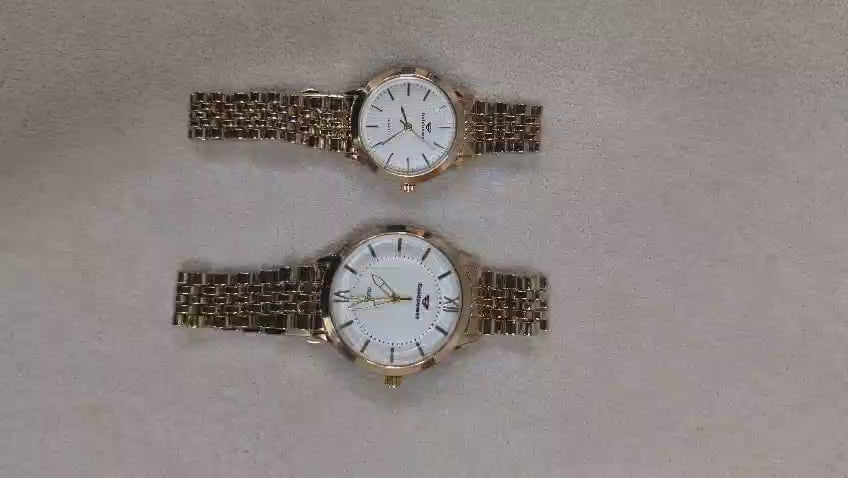 Gold Infinity Couple Watch Set