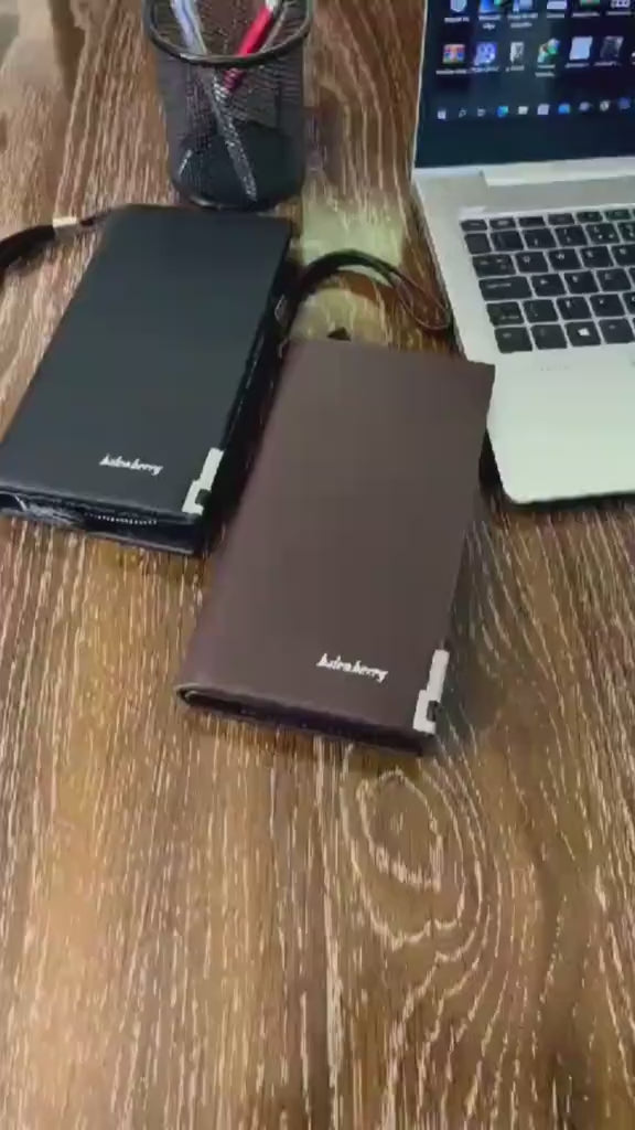 Baellerry Long Leather Wallet for Men