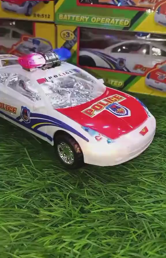 Electric Alloy Simulation Police Car Diecast Model Toy with LED Light and Music For Kids with Box