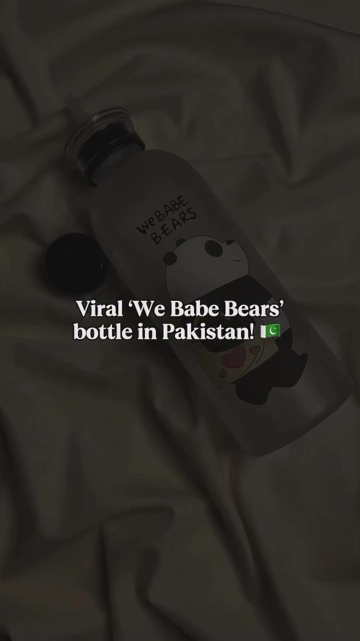 We Babe Bears Water Bottle – Cute Cartoon Bottle | BPA-Free, Leakproof & Durable
