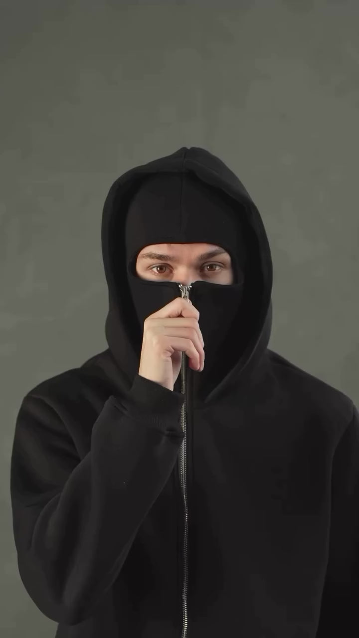 Balaclava Ninja Hoodie in Black