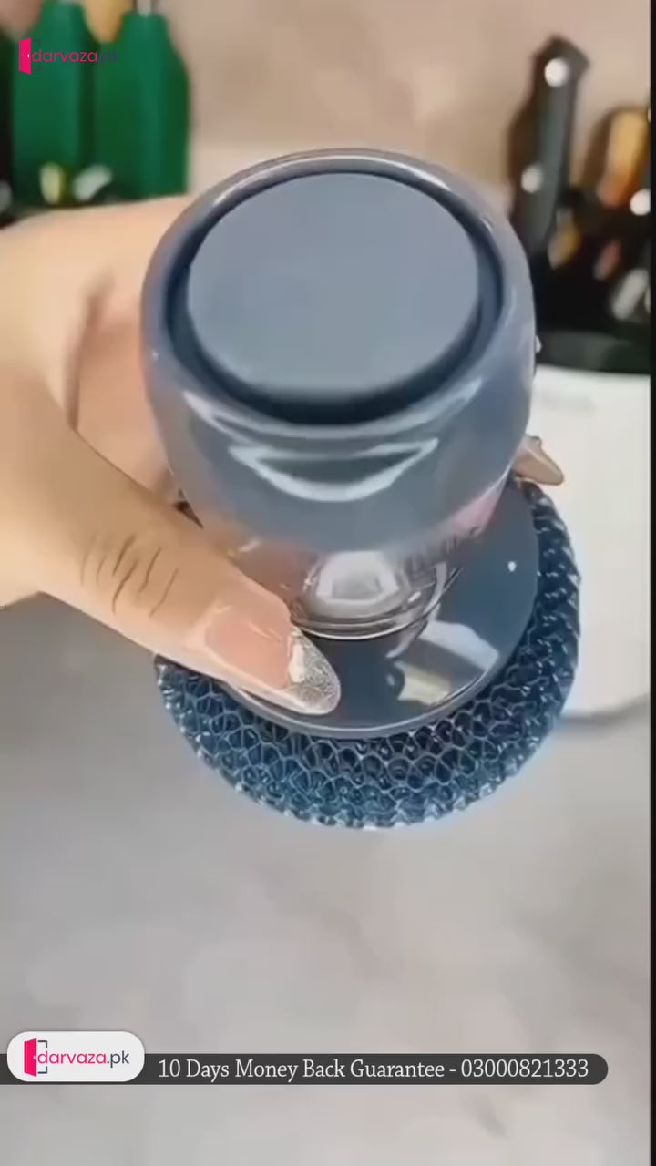 Buy 1 Get 1 Free Offer 2 Pcs Kitchen Cleaning Dish Brush Scrubber with Soap Dispenser