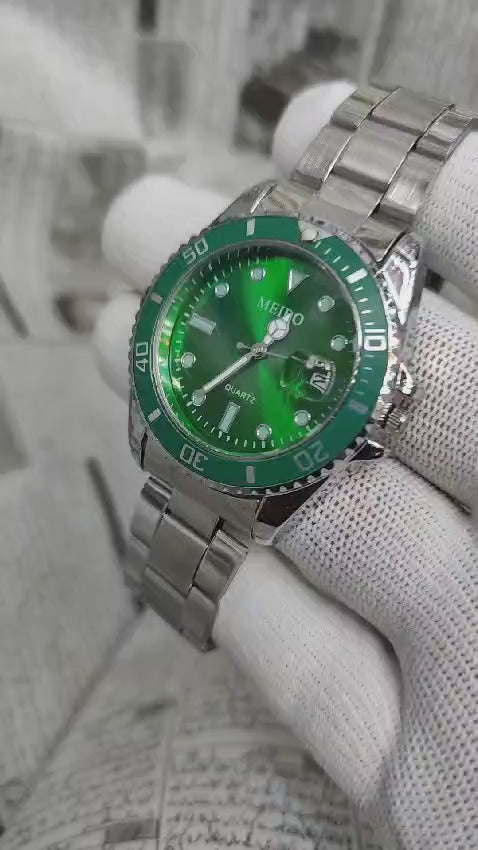 Meibo Stainless Steel Shock Resistant Quartz Movement Clock Dial Analog Wristwatch For Men