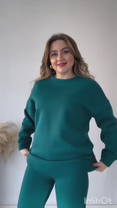 Premium Quality Winter Warm Fleece Hoodie with Trouser Bag Co Ord Set For Women