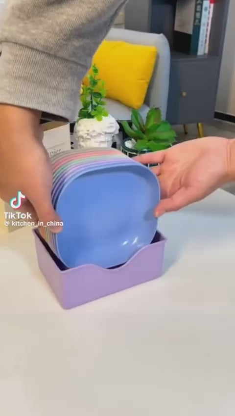 Azaadi Sale Offer 20 Pcs Set of Dish Plates with Free 2 Pcs Holders (20 Plates + 2 Holders)