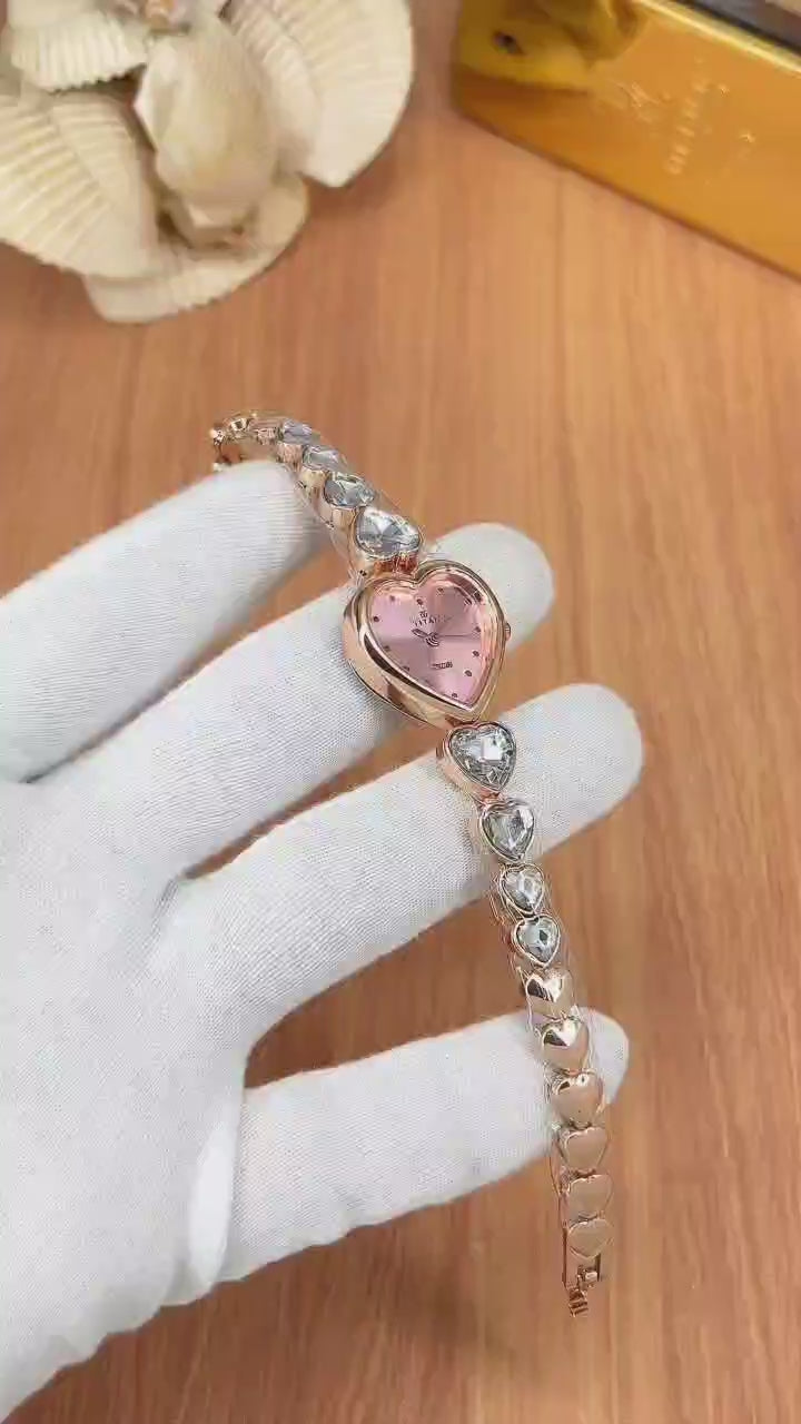 Women’s Titn Heart Shape Diamond Watch (Random Color Combo)