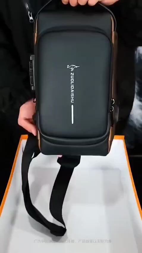 Anti-Theft Waterproof Crossbody Bag with USB Port With Num Lock