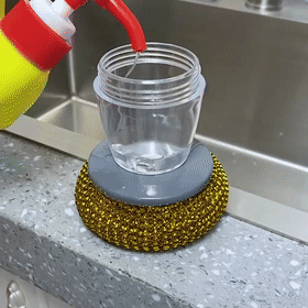 Buy 1 Get 1 Free Offer 2 Pcs Kitchen Cleaning Dish Brush Scrubber with Soap Dispenser