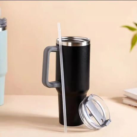 Insulated Tumbler with Handle & Straw