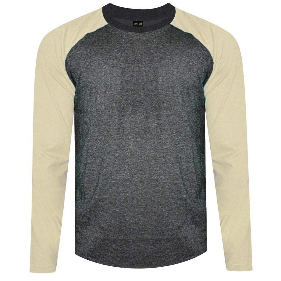 Pastel Yellow & Charcoal Raglan Full Sleeves