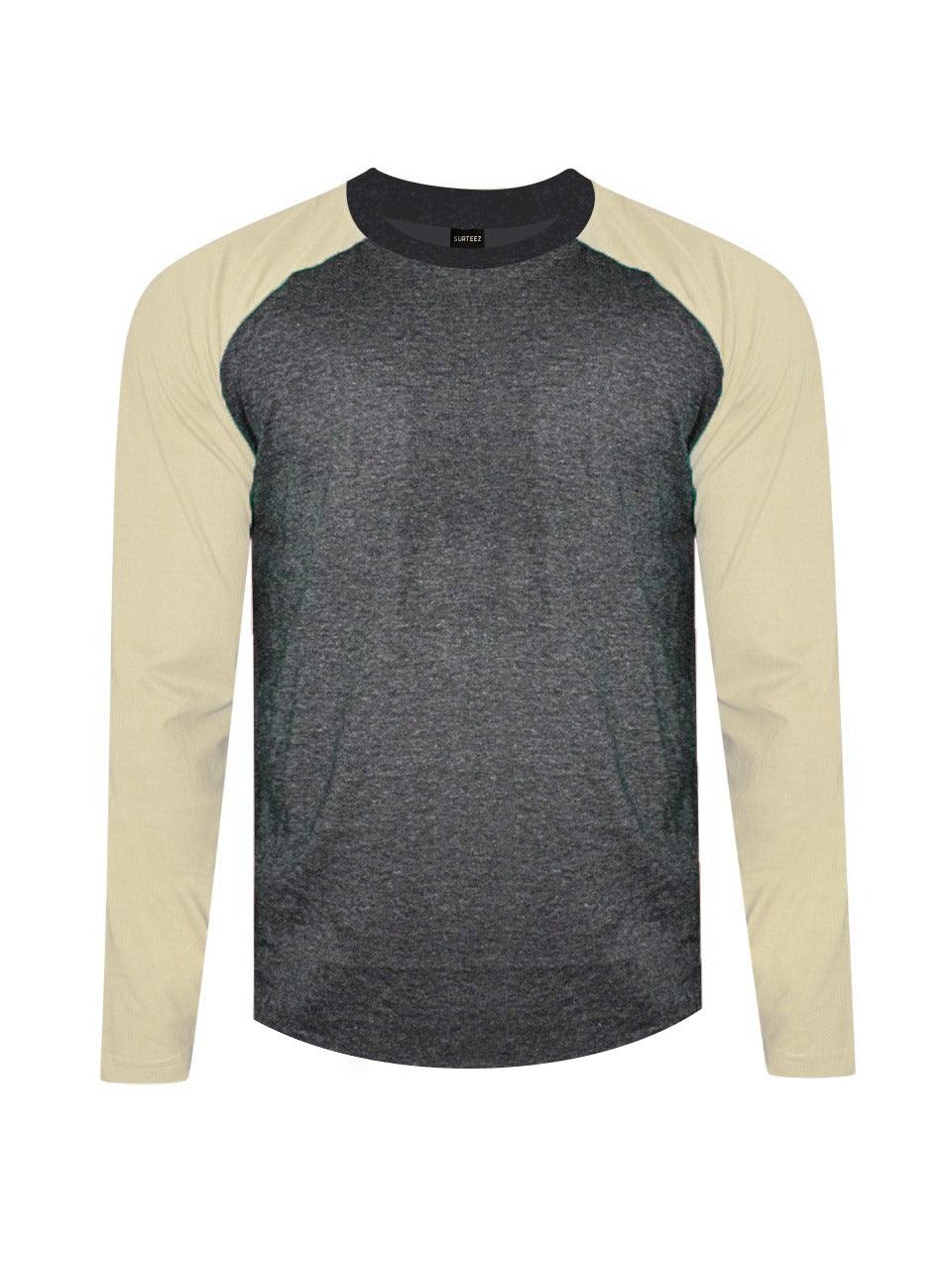 Pastel Yellow & Charcoal Raglan Full Sleeves