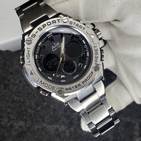 AIIR S Sports Dual Time Clock Chain Wristwatch For Men