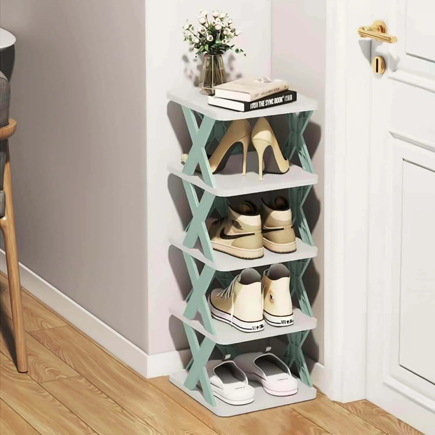 Imported Multilayer Folding Shoe Rack Organizer with X Shape For Home ...