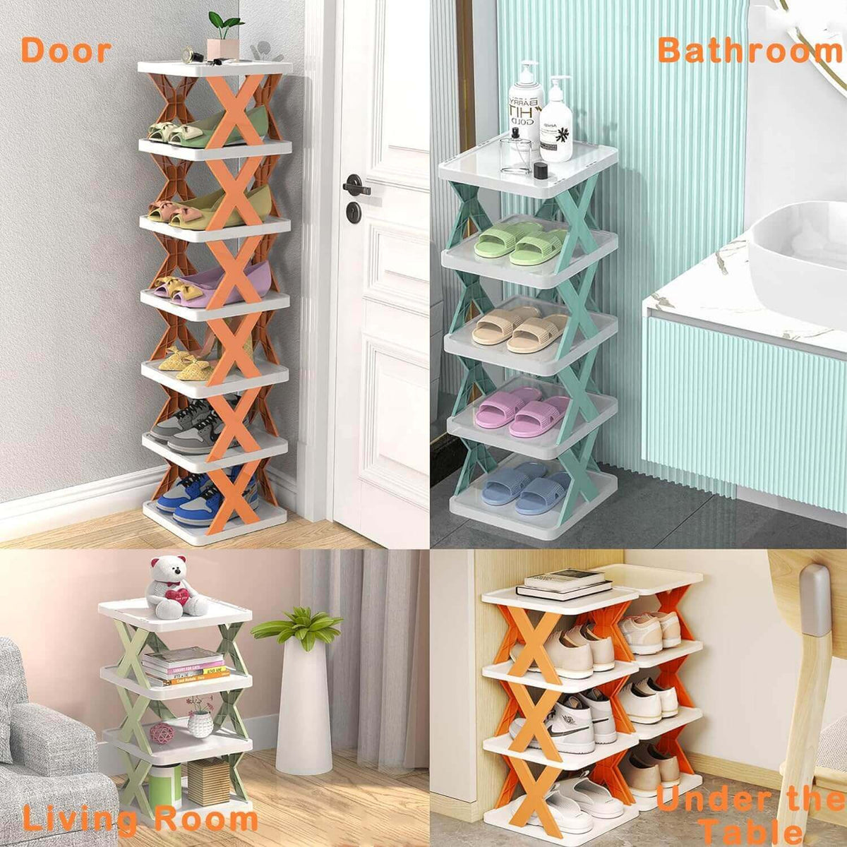 Shoe Rack Shape Imported Multilayer Folding Shoe Rack Organizer with X Shape For Home ...