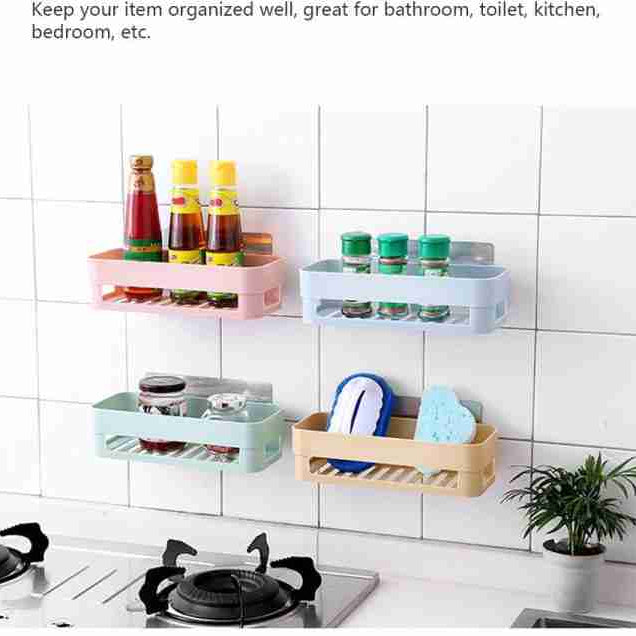 (Pack of 3) Multipurpose Bathroom and Kitchen Shelf Wall Holder Storage Rack