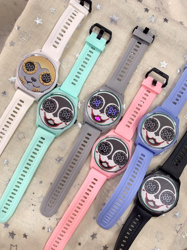 (Pack of 3) ADAMO Joker Smile Kids Digital Unisex Watch For Boys and Girls