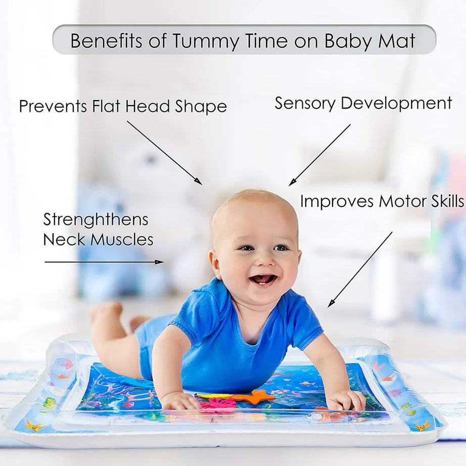 Inflatable Tummy Time Water Mat for Baby Water Play and Splashing fun