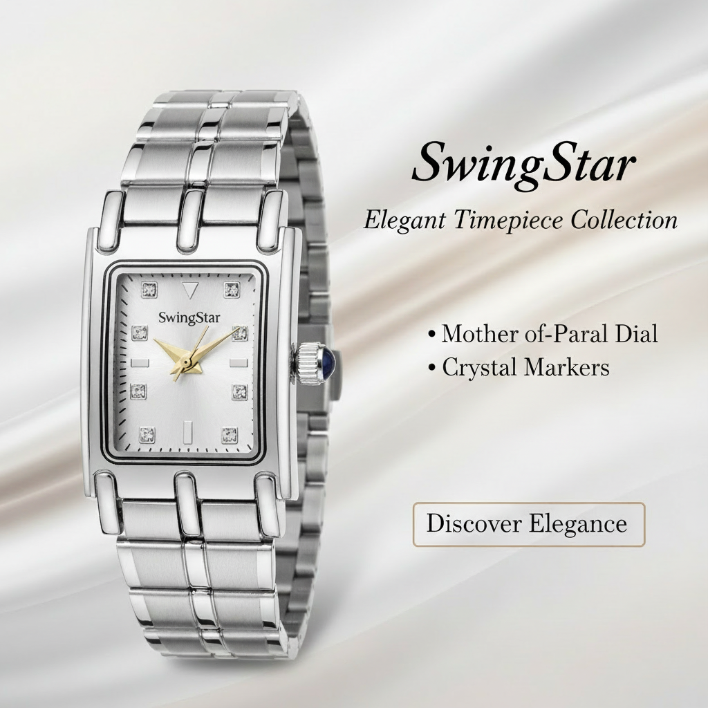 Swingstar Silver & White Dial Women Watch