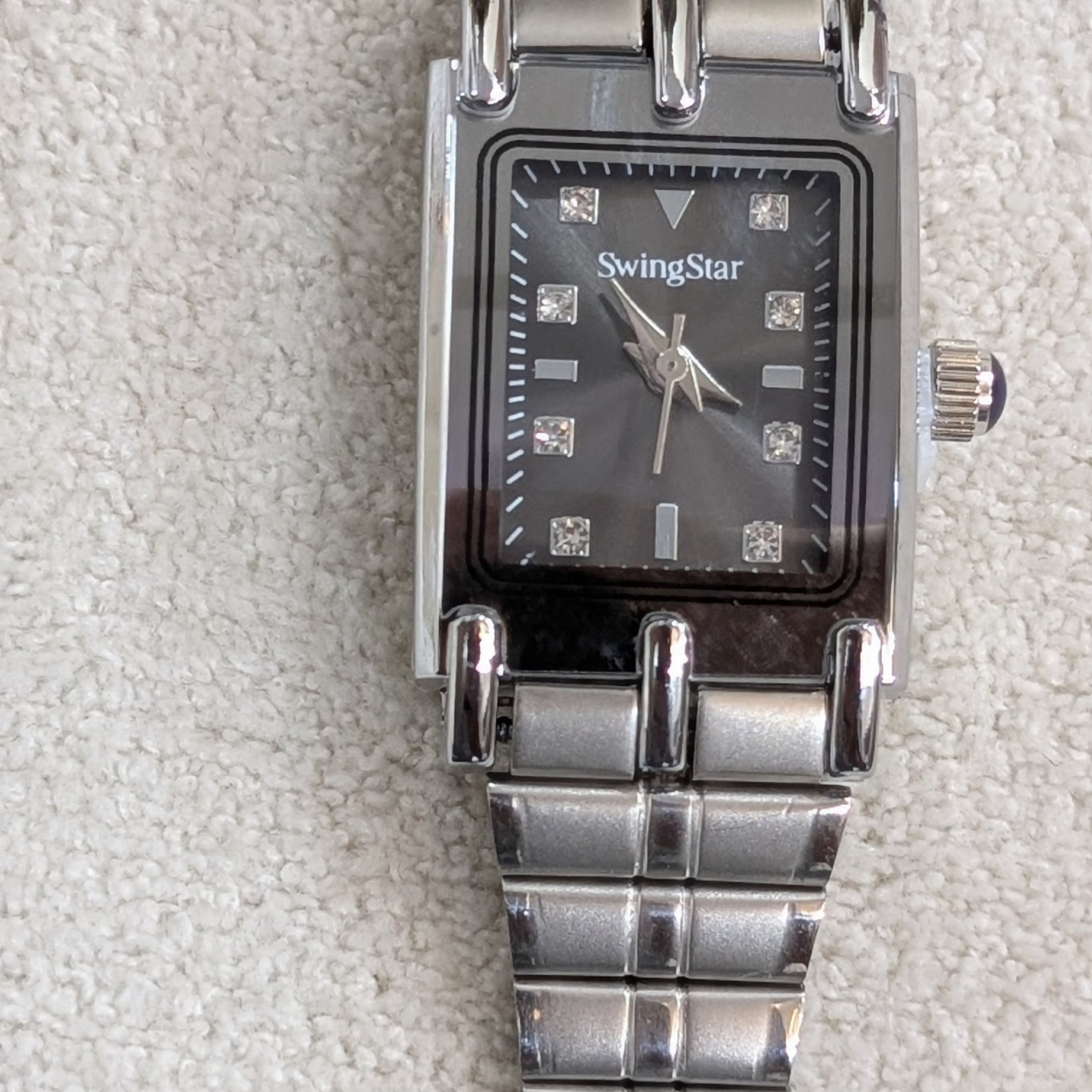 Swingstar Silver & Black Dial Women Watch