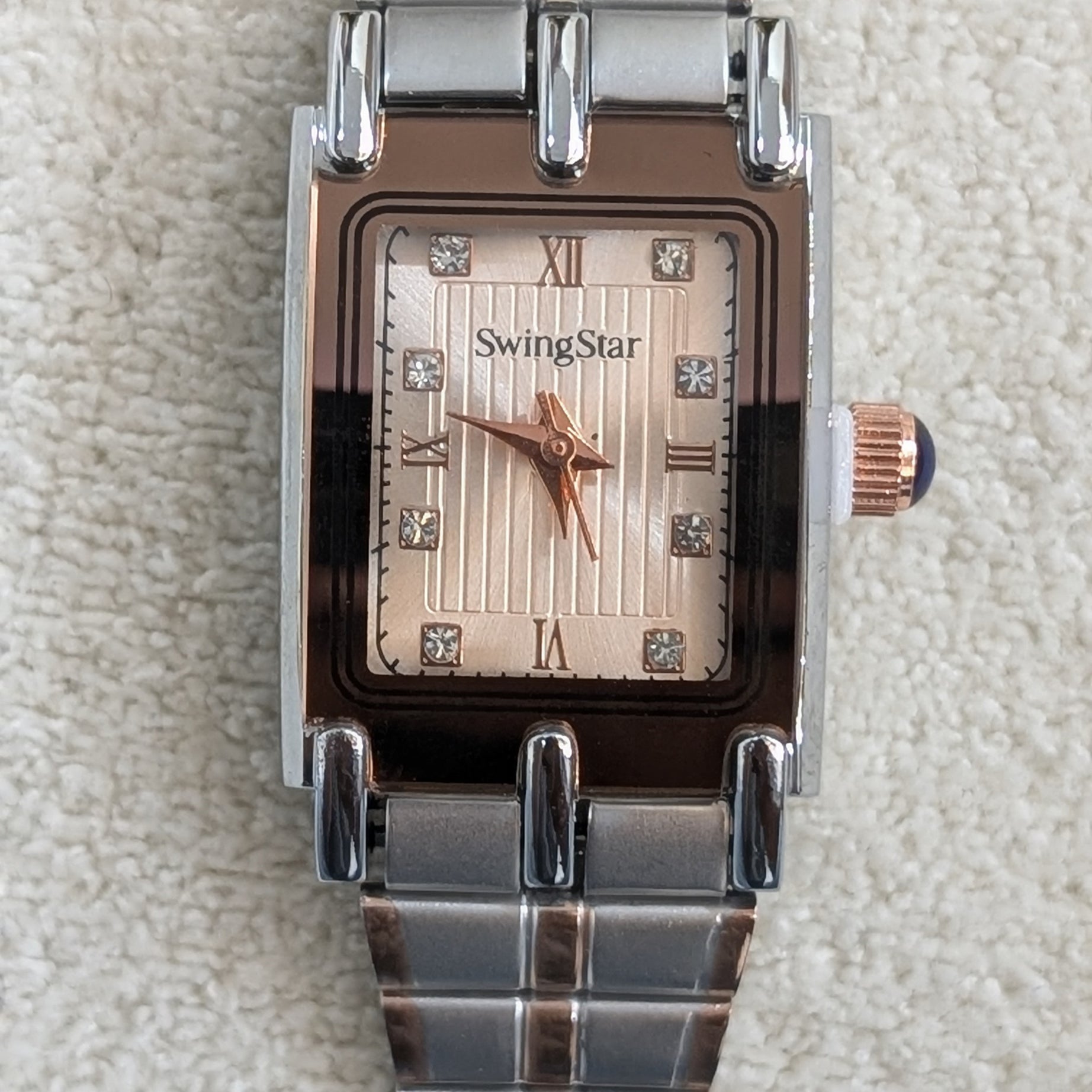 Swingstar Silver & White Dial with Brown-Line Women Watch